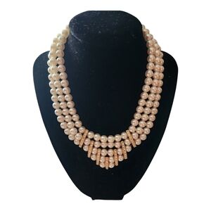 Vintage Faux Pearl And Rhinestone Neclace